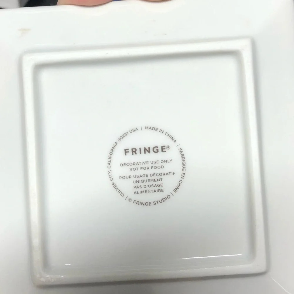 Fringe Decorative Tray-Fortune Favors The Brave with leaves with original box